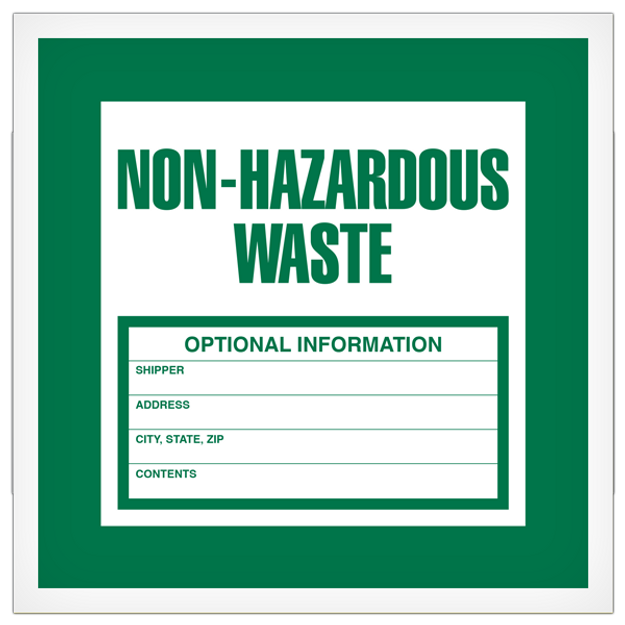 NON-HAZARDOUS WASTE Label (6