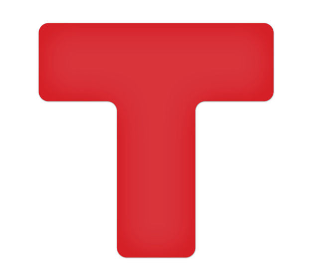 Red Tuff Mark T Shape (20/pkg)