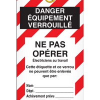 Danger - Équip Verr. Élect. (25/pkg) - RP w/ties - 3 Packs
