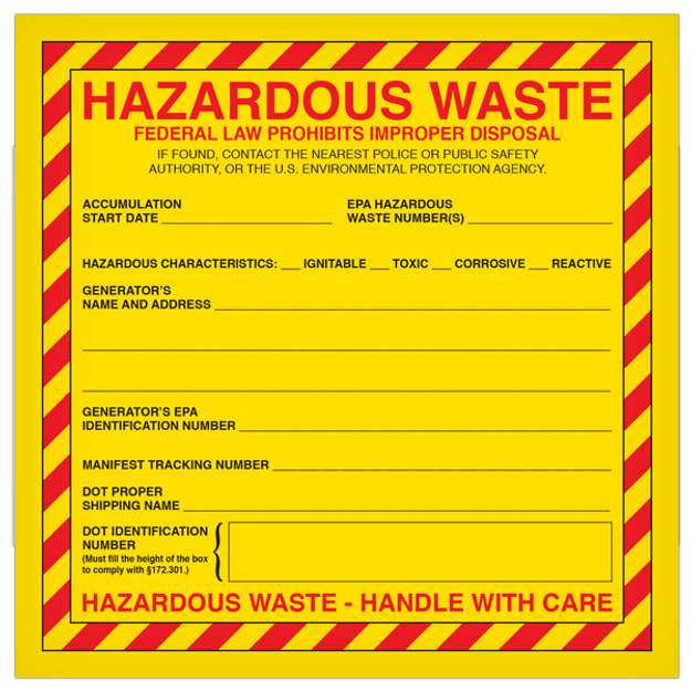 FEDERAL HAZARDOUS WASTELabel (6