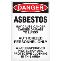 Danger Asbestos Sign 11"x17" (100/pkg) - 3 Packs