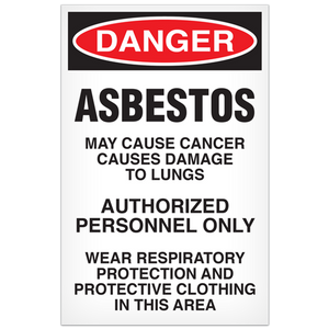 Danger Asbestos Sign 11"x17" (100/pkg) - 3 Packs