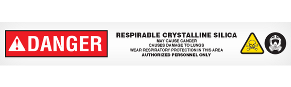 DANGER RESPIRABLE SILICA Barricade Tape 12/case