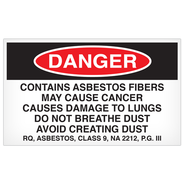 Danger Contains Asbestos Label 5