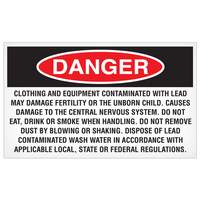 Danger Lead Contamination Label 5"x3" (500/roll) - 4 Packs