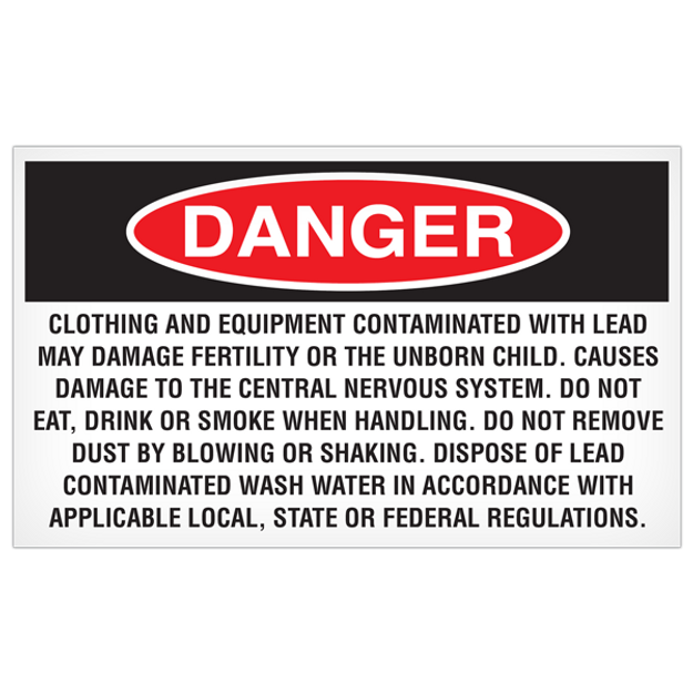 Danger Lead Contamination Label 5
