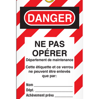 Danger - Ne pas - Maint. (25/ppkg) - RP  w/ ties - 3 Packs