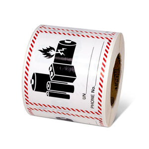 Batteries Label (5"x4.5") 500 /roll - 2 Rolls