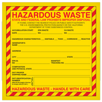 FED & STATE HAZARDOUS WASTE Label (6" x 6") - 2 Rolls