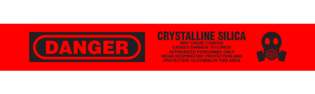 DANGER CRYSTALLINE SILICA Barricade Tape 12/case