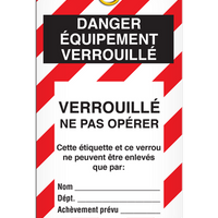 Danger - Équip. Verr Ne pas (25/pkg) - RP w/ties - 3 Packs