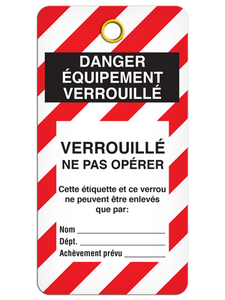 Danger - Équip. Verr Ne pas (25/pkg) - RP w/ties - 3 Packs