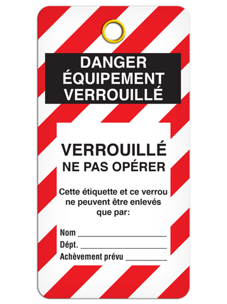 Danger - Équip. Verr Ne pas (25/pkg) - RP w/ties - 3 Packs