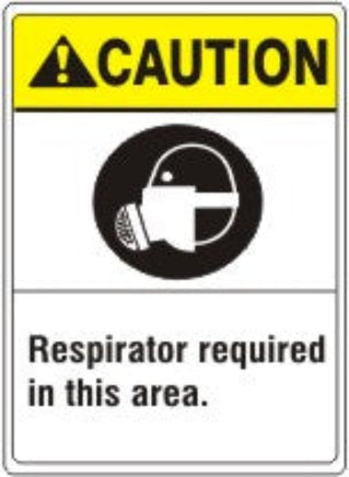 ANSI Z535 Caution Respirator Required In This Area Sign | AN-21
