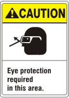 ANSI Z535 Caution Eye Protection Required In This Area Sign | AN-32