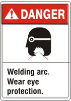 ANSI Z535 Danger Welding Arc Wear Eye Protection Signs | AN-40