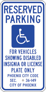 Reserved Parking For Vehicles Showing Disabled Insignia Or License Plate Only - HDCP Symbol  - 24x18 - .080 DG Aluminum