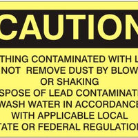 Caution Clothing Contaminated By Lead Do Not Remove Dust Signs | C-0818