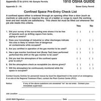 Confined Space Permits: Sewer Entry Permit