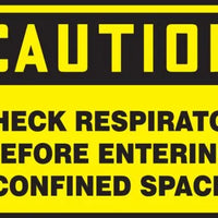 Osha Caution Safety Labels: Check Respirator Before Entering Confined Space