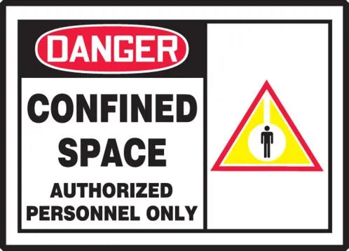 Osha Danger Safety Label: Confined Space - Authorized Personnel Only