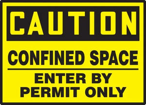 Osha Caution Safety Labels: Confined Space - Enter By Permit Only