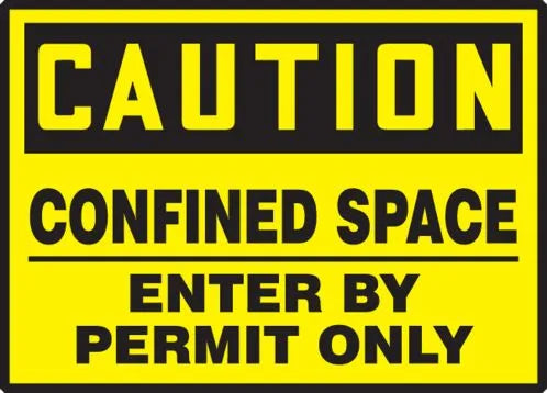 Osha Caution Safety Labels: Confined Space - Enter By Permit Only
