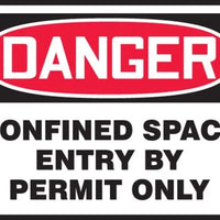 Osha Danger Safety Labels: Confined Space - Entry By Permit Only