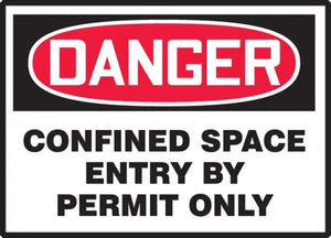 Osha Danger Safety Labels: Confined Space - Entry By Permit Only