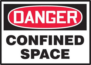 Osha Danger Safety Label: Confined Space