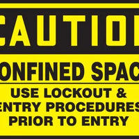 Osha Caution Safety Labels: Confined Space - Use Lockout & Tagout Entry Procedures Prior To Entry
