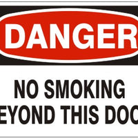 Danger No Smoking Beyond This Door Signs | D-4727