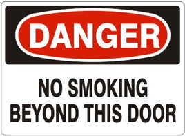 Danger No Smoking Beyond This Door Signs | D-4727
