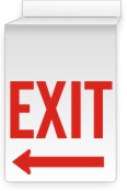 Glow Ceiling Sign - Exit Left/Right Arrow