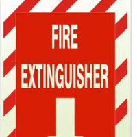 Glow Ceiling Sign - Fire Extinguisher Down Arrow