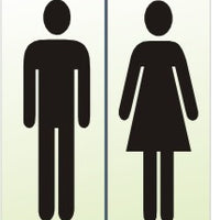 Glow Ceiling Sign - Restrooms