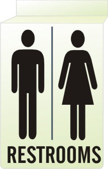 Glow Ceiling Sign - Restrooms