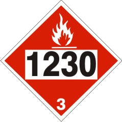 1230 Methanol - Class 3 DOT Placard |  DOT-1230