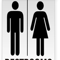 Ceiling Sign - Restrooms