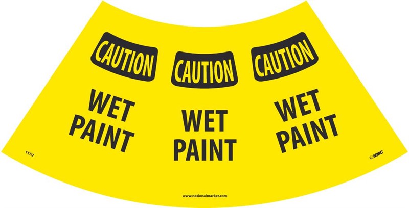 CAUTION WET PAINT CONE SLEEVE, 9.5 X 10.5, BANNER MATERIAL