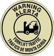 Warning Forklift Traffic English/Spanish Anti-Slip Floor Decals | FDGL-47