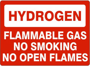 Hydrogen Flammable Gas No Smoking No Open Flames Signs | G-3762