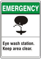 ANSI Z535 Emergency Eye Wash Station Keep Area Clear Signs | AN-26