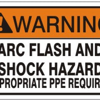 Warning Arc Flash And Shock Hazard Appropriate PPE Required | AF-6512