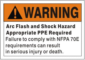 Warning Arc Flash Hazard Appropriate PPE Required Signs | AF-6514