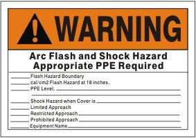 Warning Arc Flash Hazard Appropriate PPE Required Signs | AF-6519