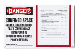 Osha Danger Permit Holder Board: Confined Space - Safety Regulations Require