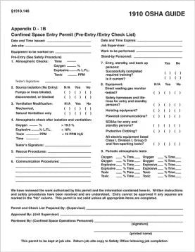 Confined Space Permits: Checklist