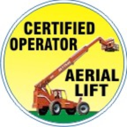 Certified Operator Aerial Lift With  Color Lift Truck - Helmet / Hard Hat Markers