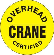 Overhead Crane Certified - Helmet / Hard Hat Markers